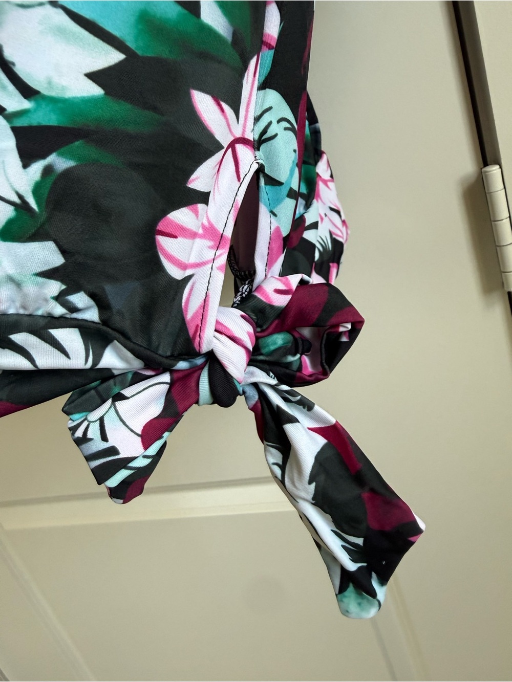 FULLFITALL Swimsuits Tankini Built In Bra Floral Black Pink Size 14 PTP 21” - Picture 6 of 10